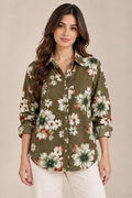 Women Shirt olive Bloom