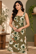 Sleeveless Square Neck Kurti (Dori back)